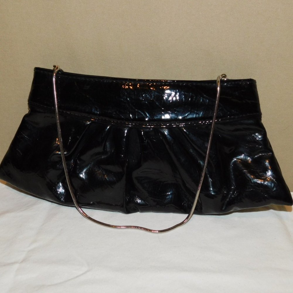 Steve Madden Black Patent Leather Evening Bag